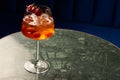 Tomato sprits cocktail on bar counter table