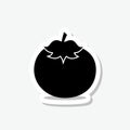 Tomato sticker icon isolated on gray background