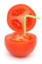 Tomato with straw