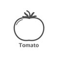 Tomato thin line vector icon. Isolated vegetables linear style for menu, label, logo. Simple vegetarian food sign