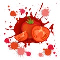 Tomato Vegetable Logo Watercolor Splash Design Fresh Natural Food