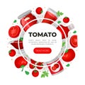 Tomato web banner. Ripe fresh organic vegetables. Farmers market, organic food, natural products landing page, website Royalty Free Stock Photo
