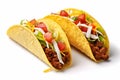 tomato beef mexican tortilla vegetable food meat taco white white on. Generative AI.