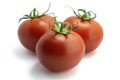 Tomato whole, half and slice, close-up view, macro photography, isolated on white background high quality details Royalty Free Stock Photo