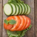 Tomato and zuchini slices. Royalty Free Stock Photo