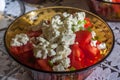 Tomatoe salad with cheese Royalty Free Stock Photo