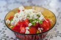 Tomatoe salad with cheese Royalty Free Stock Photo