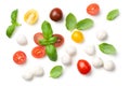 Tomatoes, Basil and Mozzarella Isolated on White Background Royalty Free Stock Photo