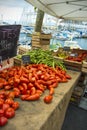 Tomatoes broad beans street market Royalty Free Stock Photo