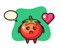 Tomatoes cartoon illustration is broken heart