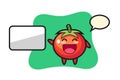 Tomatoes cartoon illustration doing a presentation