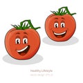 Tomatoes with cartoon look with face Royalty Free Stock Photo