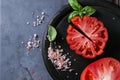 Tomatoes Coeur De Boeuf. Beefsteak tomato Royalty Free Stock Photo