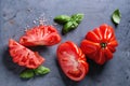 Tomatoes Coeur De Boeuf. Beefsteak tomato Royalty Free Stock Photo