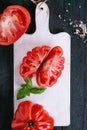 Tomatoes Coeur De Boeuf. Beefsteak tomato Royalty Free Stock Photo