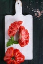 Tomatoes Coeur De Boeuf. Beefsteak tomato Royalty Free Stock Photo