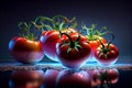 Tomatoes, Concept technology innovations farming, Generative AI illustration