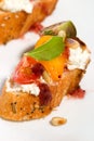 Tomatoes and cream cheese canapes