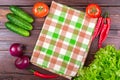 Tomatoes, cucumbers, onions, greens, Royalty Free Stock Photo