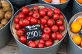 Tomatoes at farmer`s market Royalty Free Stock Photo