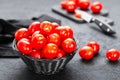 Tomatoes. Fresh tomatoes in basket on table Royalty Free Stock Photo