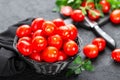 Tomatoes. Fresh tomatoes in basket on table Royalty Free Stock Photo