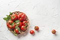 Fresh picked Tomatoes in basket Royalty Free Stock Photo