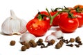 Tomatoes, garlic , cloves Royalty Free Stock Photo