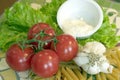 Tomatoes, Garlic and Pasta Royalty Free Stock Photo