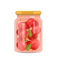 Tomatoes with Gerbs Preserved Food in Glass Jar