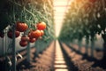 Tomatoes in a greenhouse