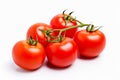 Tomatoes isolated on white background. Clipping path included for easy isolation.