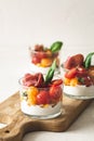 Tomatoes, Italian Ham and Burrata Cheese Salad Royalty Free Stock Photo