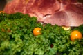 Tomatoes, kale and ham Royalty Free Stock Photo