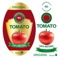 Tomatoes label. Elegant premium banner design for packaging