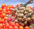 Tomatoes, longans and rambutans