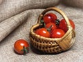 Tomatoes in mini basket