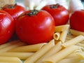 Tomatoes, pasta, onion Royalty Free Stock Photo