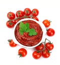 Tomatoes paste with greens Royalty Free Stock Photo