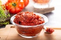 Tomatoes paste with tomatoes vegetables Royalty Free Stock Photo