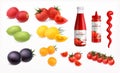 Tomatoes Realistic Icons Set