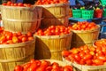 Tomatoes on sale in the Jean-Talon Market Market, Montreal Royalty Free Stock Photo