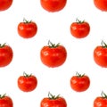 Tomatoes seamless pattern background. Flat color style design