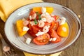 Tomatoes and shrimps salad Royalty Free Stock Photo