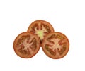 Tomatoes slice isolated for organic food on white background Royalty Free Stock Photo