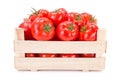 Tomatoes (Solanum lycopersicum) in wooden crate