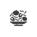 Tomatoes soup plate vector icon