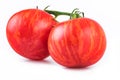 Tomatoes striped tomato closeup, Tigerella cultivar Royalty Free Stock Photo