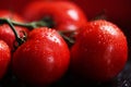 Tomatoes under water drops Royalty Free Stock Photo