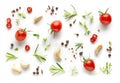 Tomatoes and various herbs and spices Royalty Free Stock Photo